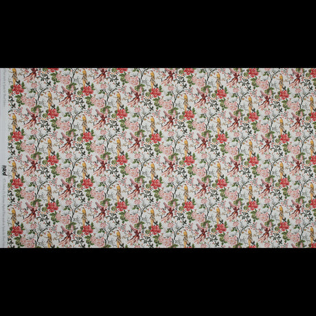Stretch Cotton Sateen - - Parrots Play Amongst Flowers Print - Mood Exclusive Aloha Collection