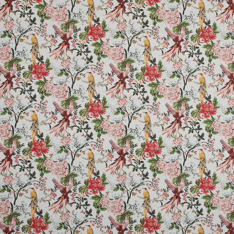 Stretch Cotton Sateen - - Parrots Play Amongst Flowers Print - Mood Exclusive Aloha Collection