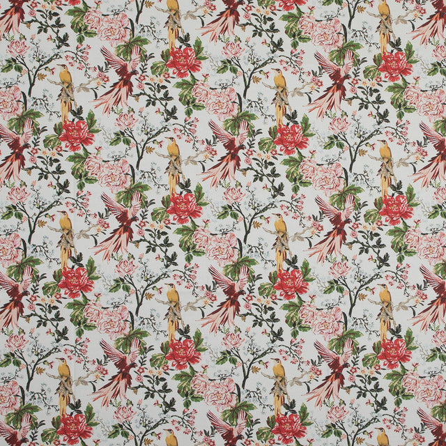 Stretch Cotton Sateen - - Parrots Play Amongst Flowers Print - Mood Exclusive Aloha Collection