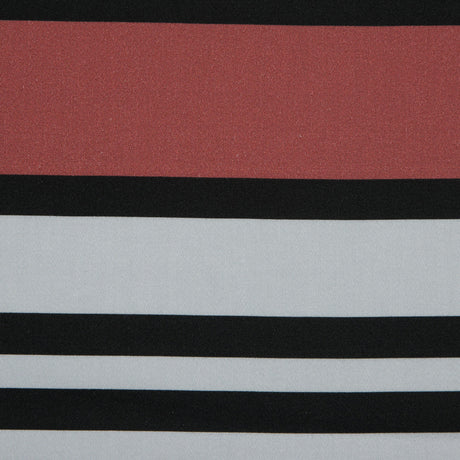 Stretch Cotton Sateen - Coral and White Stripes - Aina Stripe Print - Mood Exclusive Aloha Collection