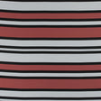 Stretch Cotton Sateen - Coral and White Stripes - Aina Stripe Print - Mood Exclusive Aloha Collection