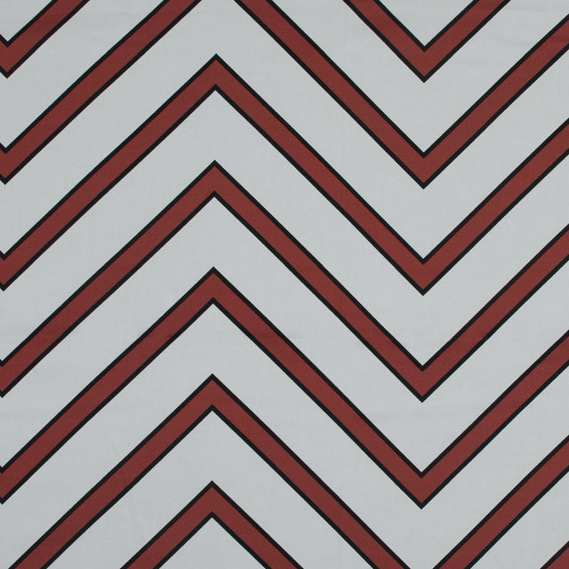 Stretch Cotton Sateen - Coral Red Chevrons - Hele Zig-Zag Print - Mood Exclusive Aloha Collection