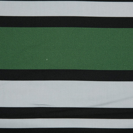 Stretch Cotton Sateen - Green and White Stripes - Aina Stripe Print - Mood Exclusive Aloha Collection