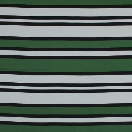 Stretch Cotton Sateen - Green and White Stripes - Aina Stripe Print - Mood Exclusive Aloha Collection