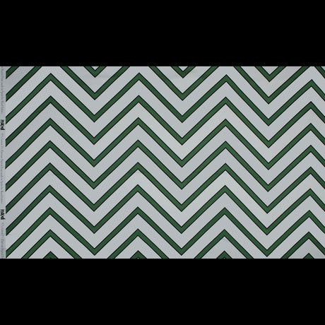 Stretch Cotton Sateen - Green Chevrons - Hele Zig-Zag Print - Mood Exclusive Aloha Collection
