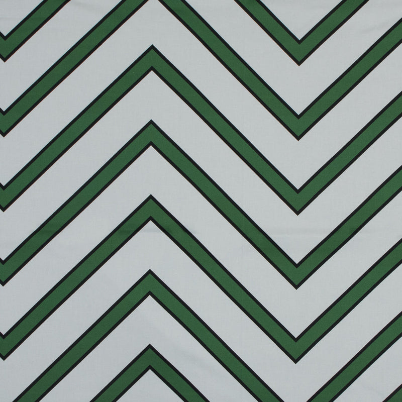 Stretch Cotton Sateen - Green Chevrons - Hele Zig-Zag Print - Mood Exclusive Aloha Collection