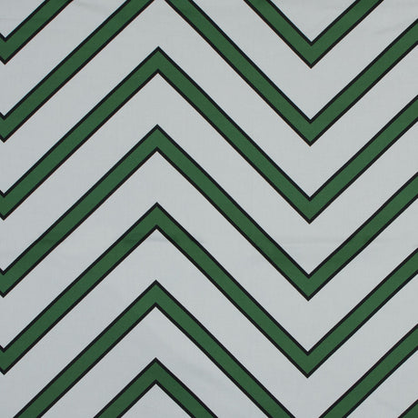 Stretch Cotton Sateen - Green Chevrons - Hele Zig-Zag Print - Mood Exclusive Aloha Collection