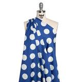 Stretch Cotton Sateen - Blue and White Polka Dots - Mood Exclusive Mahina Dots Print