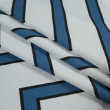 Stretch Cotton Sateen - Blue Chevrons - Mood Exclusive Hele Zig-Zag Print