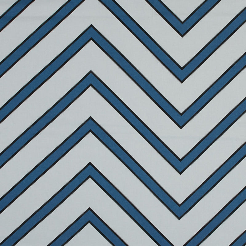Stretch Cotton Sateen - Blue Chevrons - Mood Exclusive Hele Zig-Zag Print