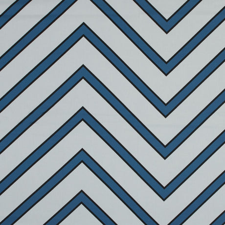 Stretch Cotton Sateen - Blue Chevrons - Mood Exclusive Hele Zig-Zag Print