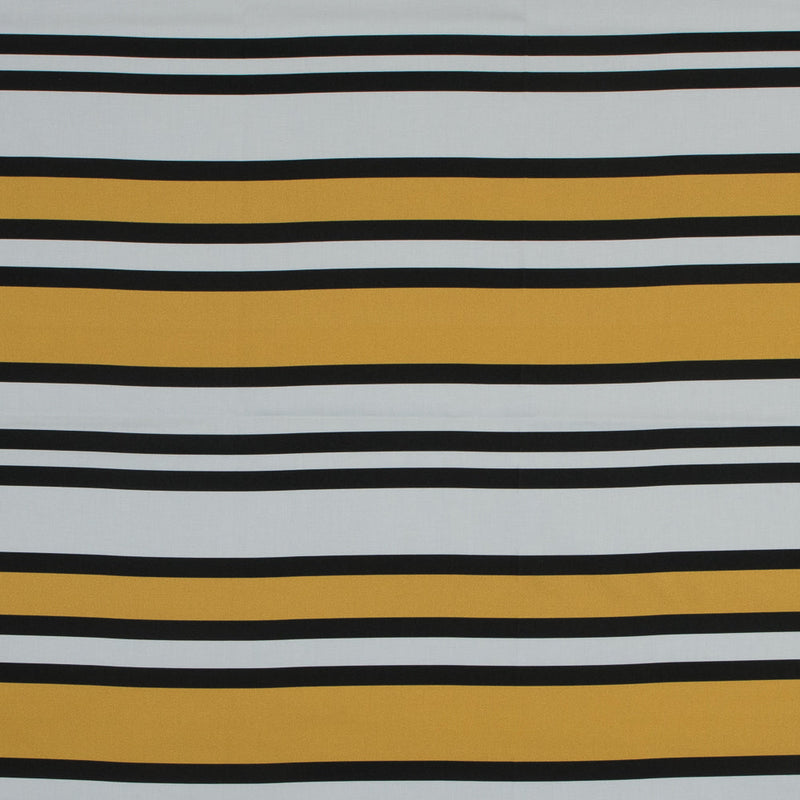 Stretch Cotton Sateen - Yellow and White Stripes - Aina Stripe Print - Mood Exclusive Aloha Collection