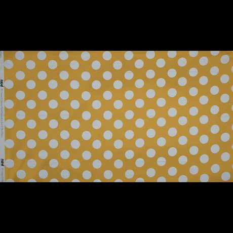 Stretch Cotton Sateen - Yellow Polka Dots - Mahina Dots Print - Mood Exclusive Aloha Collection