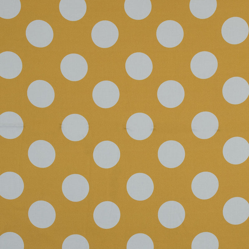 Stretch Cotton Sateen - Yellow Polka Dots - Mahina Dots Print - Mood Exclusive Aloha Collection