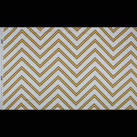 Stretch Cotton Sateen - Yellow Chevrons - Hele Zig-Zag Print - Mood Exclusive Aloha Collection