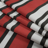 Stretch Cotton Sateen - Red and White Stripes - Mood Exclusive Aina Stripe Print