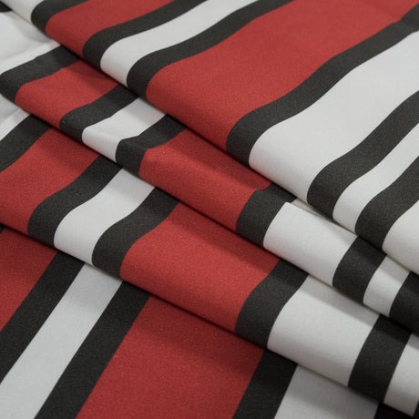 Stretch Cotton Sateen - Red and White Stripes - Mood Exclusive Aina Stripe Print