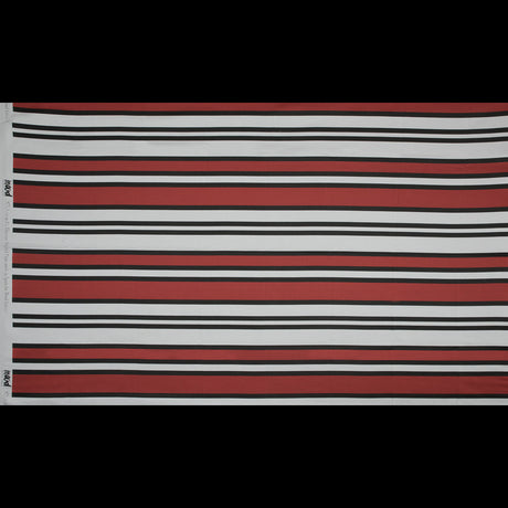 Stretch Cotton Sateen - Red and White Stripes - Mood Exclusive Aina Stripe Print