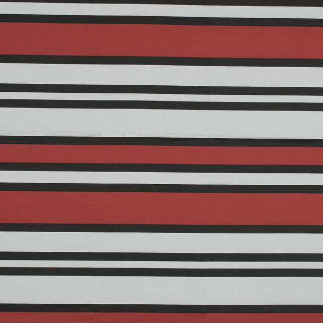 Stretch Cotton Sateen - Red and White Stripes - Mood Exclusive Aina Stripe Print