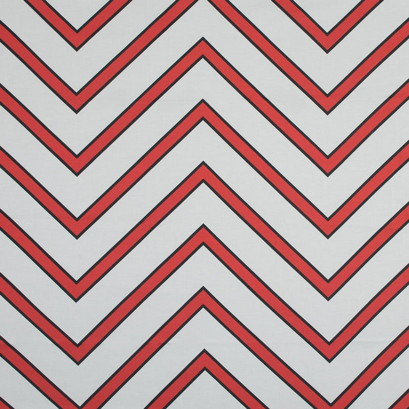 Stretch Cotton Sateen - Red Chrevrons - Mood Exclusive Hele Zig-Zag Print