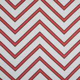 Stretch Cotton Sateen - Red Chrevrons - Mood Exclusive Hele Zig-Zag Print
