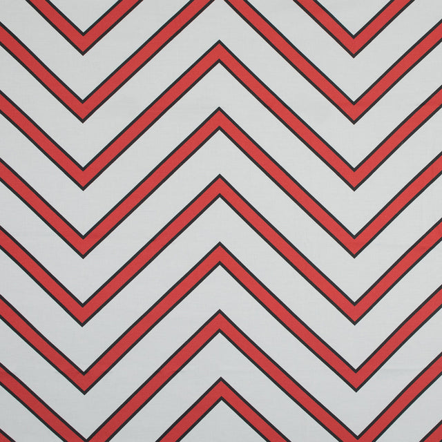 Stretch Cotton Sateen - Red Chrevrons - Mood Exclusive Hele Zig-Zag Print