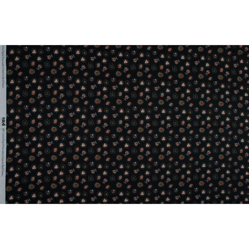Cotton Voile - Black Floral - Heliconia Flame Print - Mood Exclusive Aloha Collection