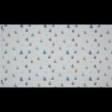 Cotton Voile - White and Blue Sailboats - Manu's Peace Print - Mood Exclusive Surya Collection