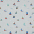 Cotton Voile - White and Blue Sailboats - Manu's Peace Print - Mood Exclusive Surya Collection