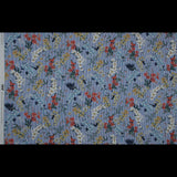 Cotton Voile - Florals on White and Blue Stripes - Ganesh's Epiphany Print - Mood Exclusive Surya Collection