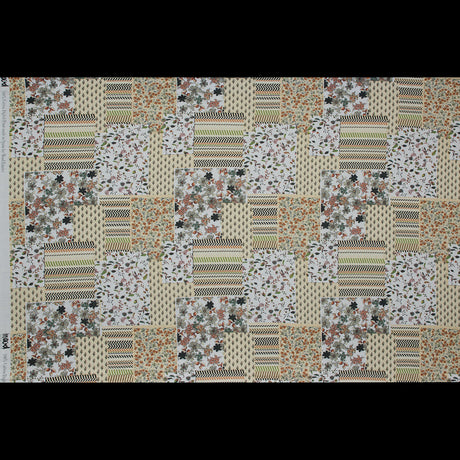 Cotton Voile - Yellow Floral Patchwork - Tulsi's Worship Print - Mood Exclusive Surya Collection