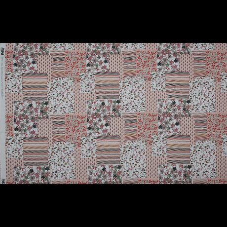 Cotton Voile - Pink Floral Patchwork - Tulsi's Worship Print - Mood Exclusive Surya Collection