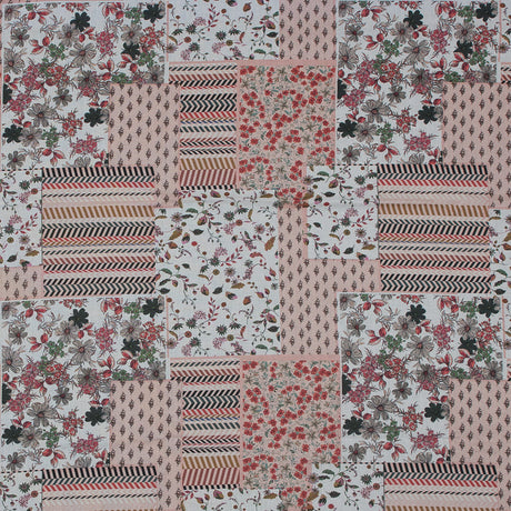 Cotton Voile - Pink Floral Patchwork - Tulsi's Worship Print - Mood Exclusive Surya Collection
