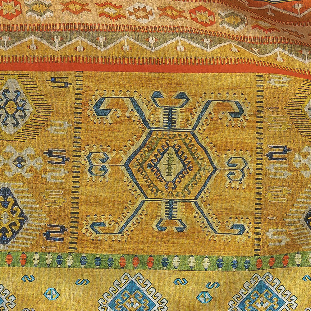 Cotton Voile - Yellow Geometric Stripes - Vishnu's Freedom Print - Mood Exclusive Surya Collection