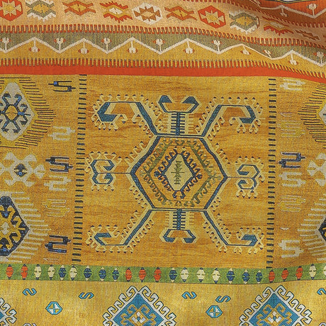 Cotton Voile - Yellow Geometric Stripes - Vishnu's Freedom Print - Mood Exclusive Surya Collection