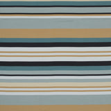 Stretch Cotton Sateen - Blue and Beige Stripes - Krishna's Meditation Print - Mood Exclusive Surya Collection