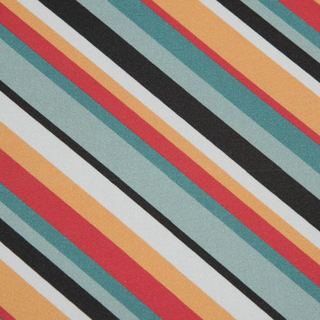Stretch Cotton Sateen - Orange and Blue Diagonal Stripes - Prajapati's Gift Print - Mood Exclusive Surya Collection