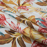 Stretch Cotton Sateen - Red and Yellow Leaves - Vishnu's Tenacity Print - Mood Exclusive Surya Collection