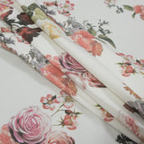 Stretch Cotton Sateen - White Floral - Ishvara's Wisdom Print - Mood Exclusive Surya Collection
