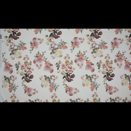 Stretch Cotton Sateen - White Floral - Ishvara's Wisdom Print - Mood Exclusive Surya Collection