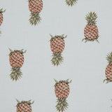 Stretch Cotton Sateen - Pineapples on White - Parvati's Peace Print - Mood Exclusive Surya Collection