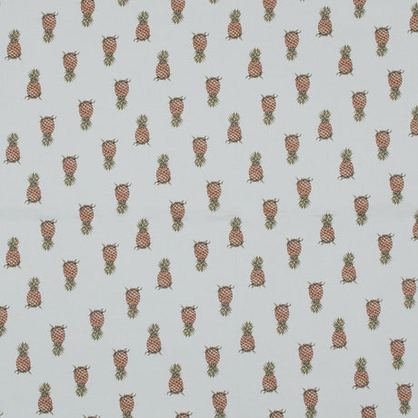 Stretch Cotton Sateen - Pineapples on White - Parvati's Peace Print - Mood Exclusive Surya Collection