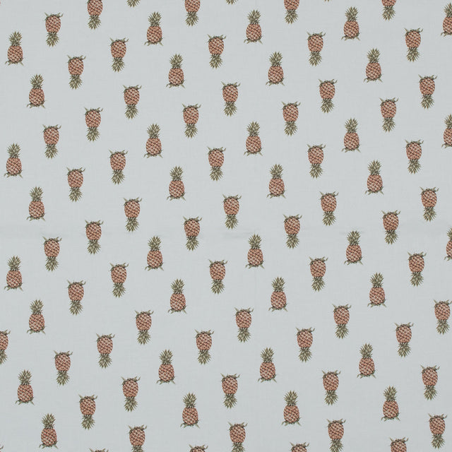 Stretch Cotton Sateen - Pineapples on White - Parvati's Peace Print - Mood Exclusive Surya Collection