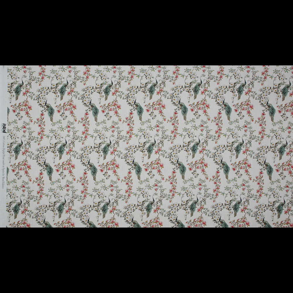 Cotton Voile - White Floral - Dignity of Enlightenment Print - Mood Exclusive Key Largo Collection