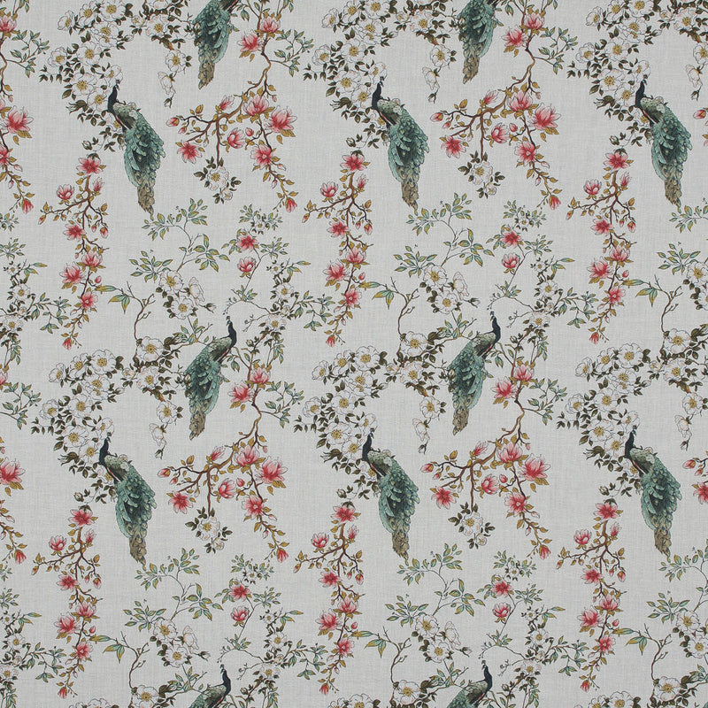 Cotton Voile - White Floral - Dignity of Enlightenment Print - Mood Exclusive Key Largo Collection