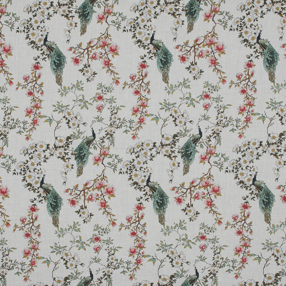 Cotton Voile - White Floral - Dignity of Enlightenment Print - Mood Exclusive Key Largo Collection
