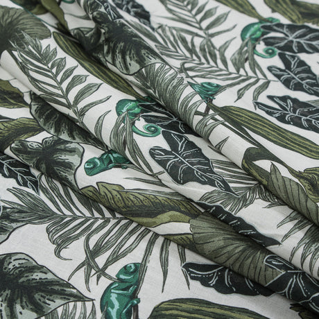 Cotton Voile - Green Foliage - Botanical Curiosity Print - Mood Exclusive Key Largo Collection
