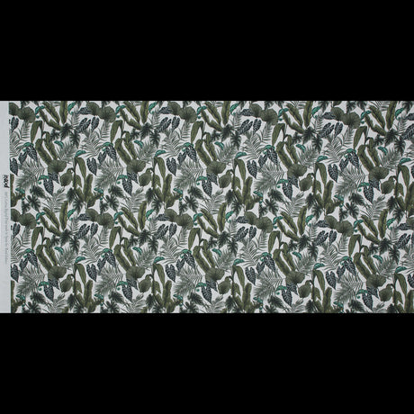 Cotton Voile - Green Foliage - Botanical Curiosity Print - Mood Exclusive Key Largo Collection