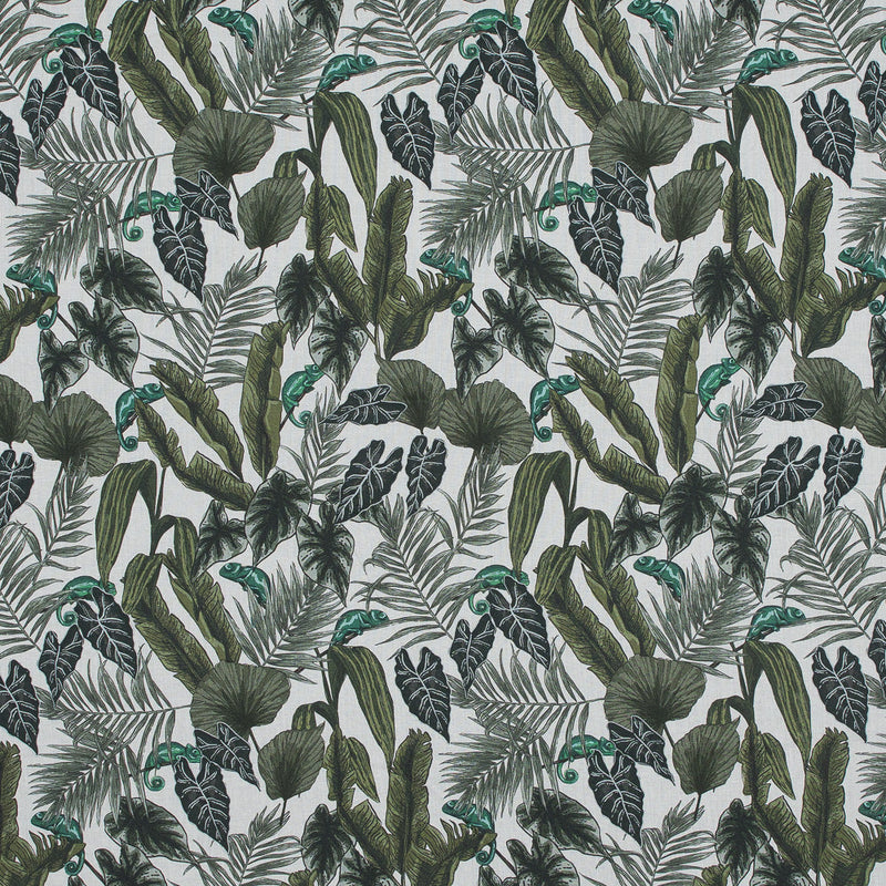 Cotton Voile - Green Foliage - Botanical Curiosity Print - Mood Exclusive Key Largo Collection