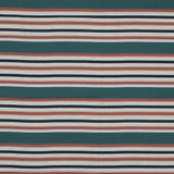 Cotton Voile - Green and Brown Stripes - Reverence of Youth Print - Mood Exclusive Key Largo Collection